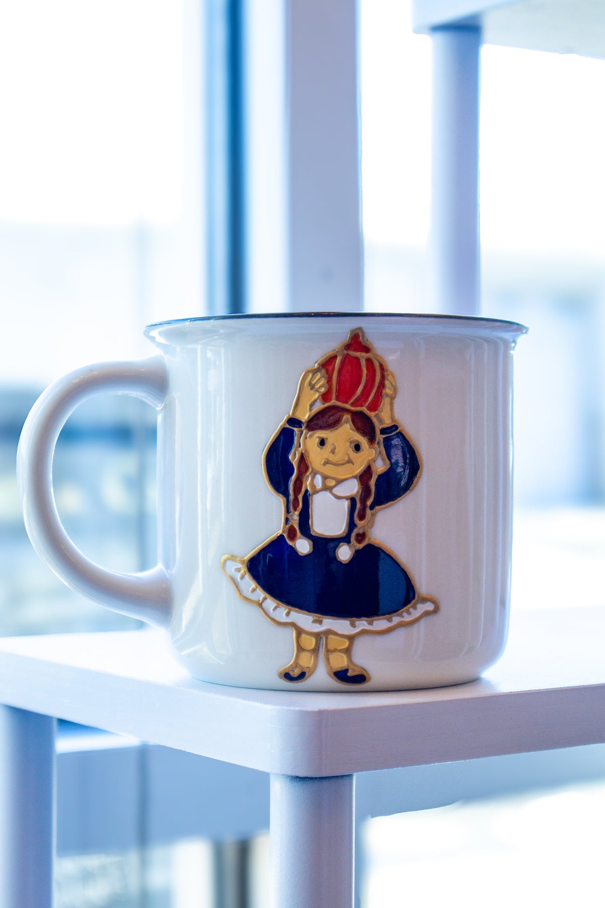 Girl Holding Pumpkin Mug