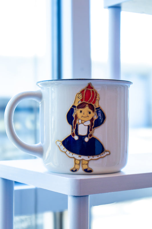 Girl Holding Pumpkin Mug